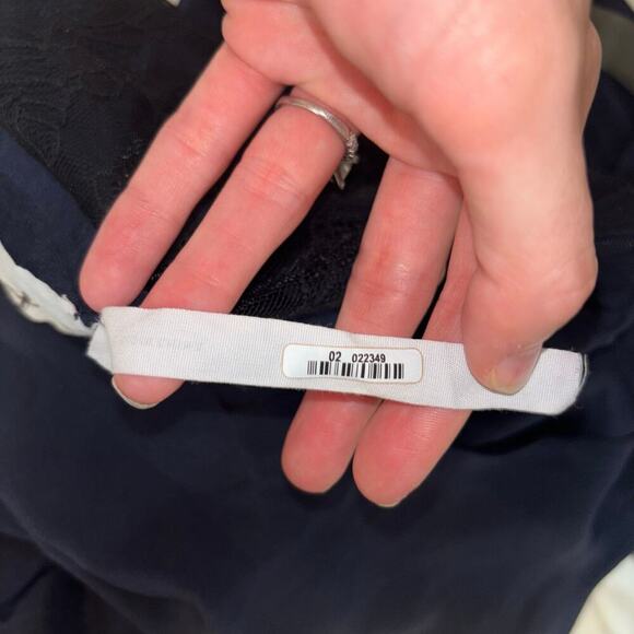 YaYa Aflalo 100% Silk Navy Dress w/ Black Lace Accent - Size PS - Picture 14 of 16